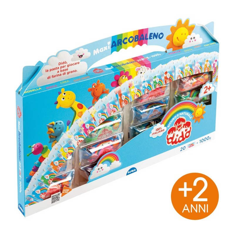 Didò Valigetta Maxi Arcobaleno pasta modellabile 20 salsicciotti F363000