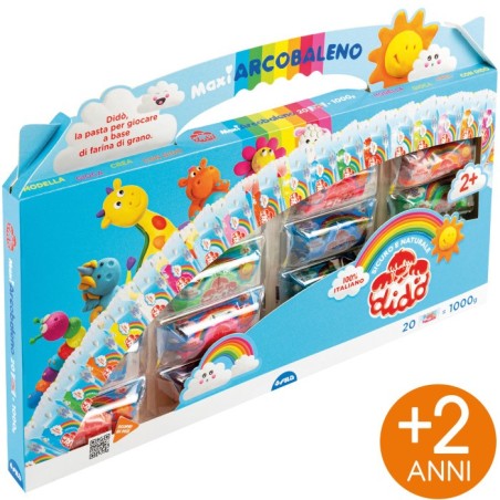 Didò Valigetta Maxi Arcobaleno pasta modellabile 20 salsicciotti F363000