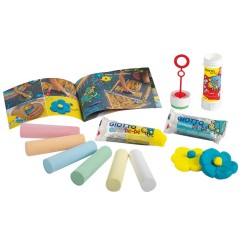 Giotto Be Bè My First Open Air Set set creativo con 6 gessi 100 g pasta e bolle F480300