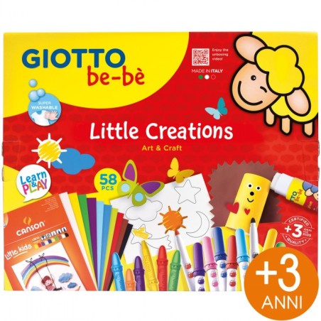 Giotto Be Bè Little Creations set creativo con pennarelli pastelloni colla stencil e blocco F479100