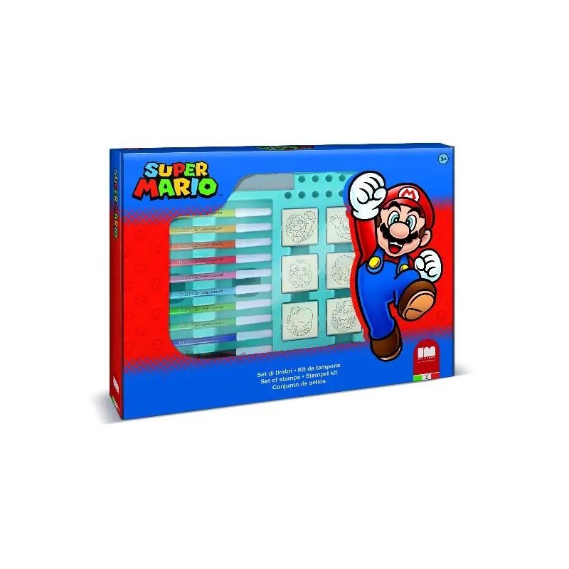 Multiprint Valigiotto Super Mario Bros set timbri e colori
