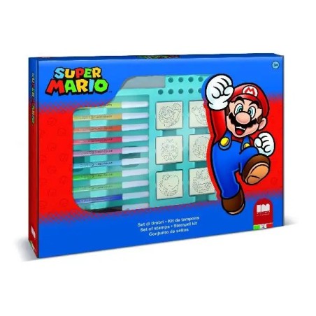 Multiprint Valigiotto Super Mario Bros set timbri e colori