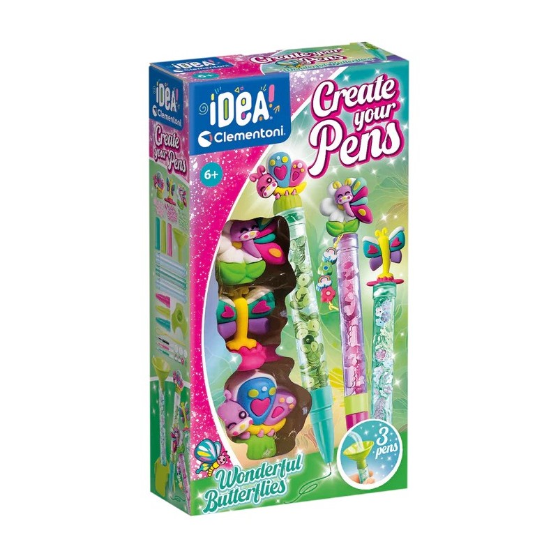 Clementoni Create Your Pens Wonderful Butterflies kit penne