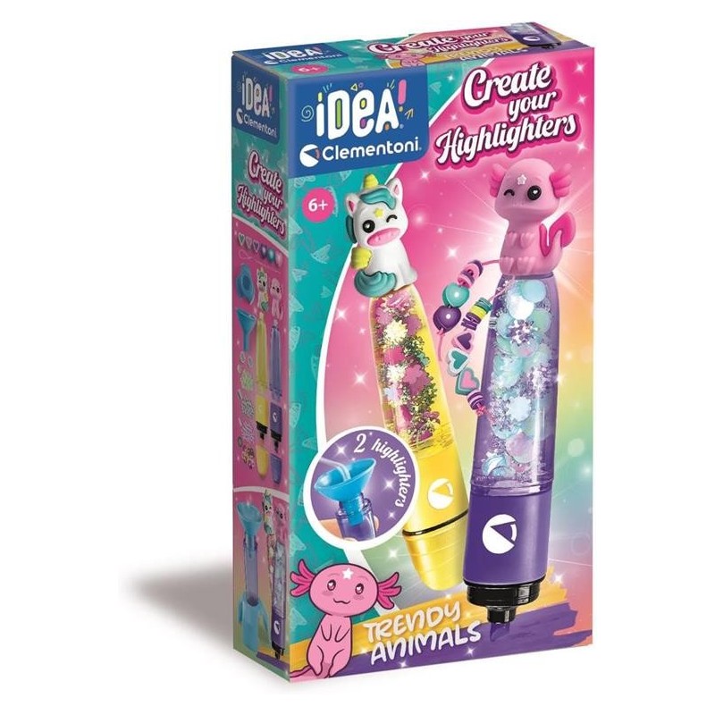 Clementoni Create Your Highlighters Trendy Animals kit evidenziatori