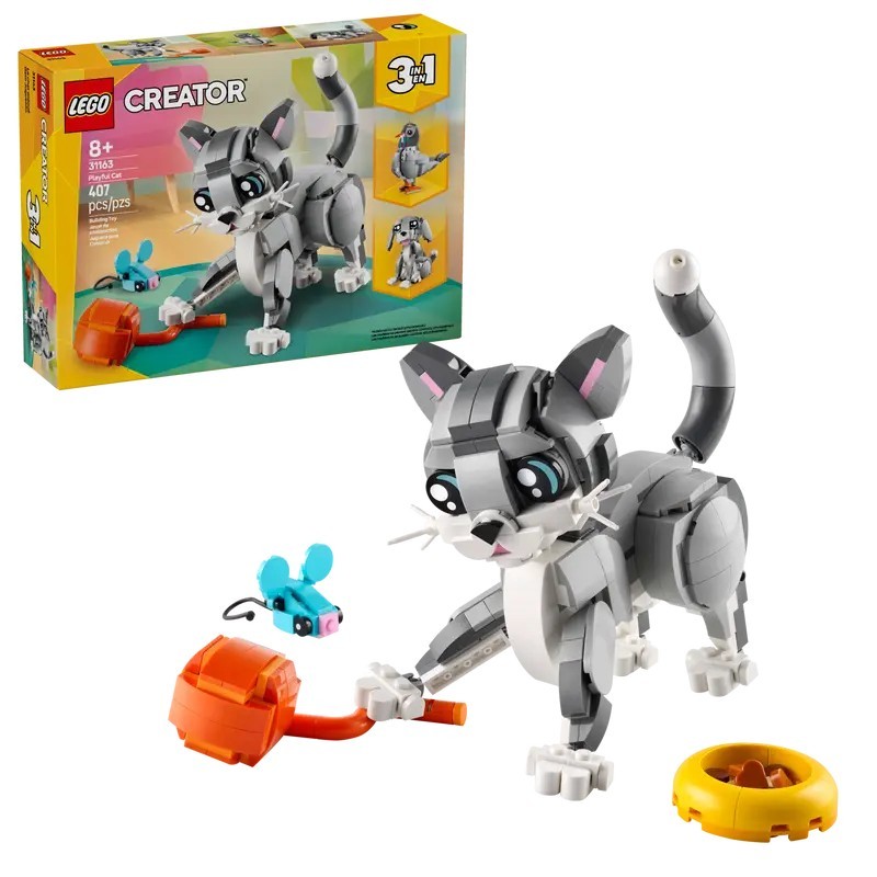LEGO Creator Playful Cat gattino cane piccione set 3in1 31163