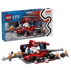 LEGO City Pit Stop e Meccanici con Monoposto Ferrari F1 60443