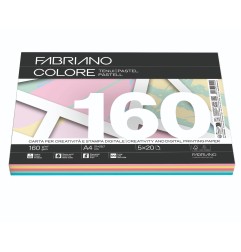 FABRIANO 100 fogli Carta fotocopie Fabriano Colore A4 160 gr mix tenui 19100815