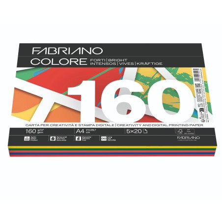 FABRIANO 100 fogli Carta fotocopie Fabriano Colore A4 160 gr mix forti 19100813