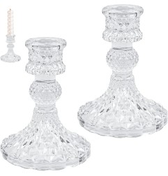 PORTA CANDELE TRASPARENTE H10 VETRO GL0180