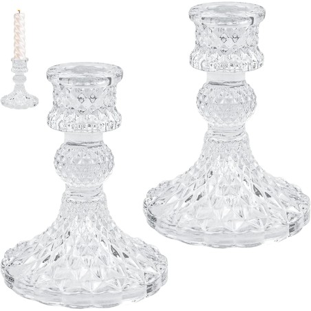 PORTA CANDELE TRASPARENTE H10 VETRO GL0180