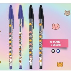 BIRO BIC CRISTAL DECOR -20pz NERO/BLU 529676