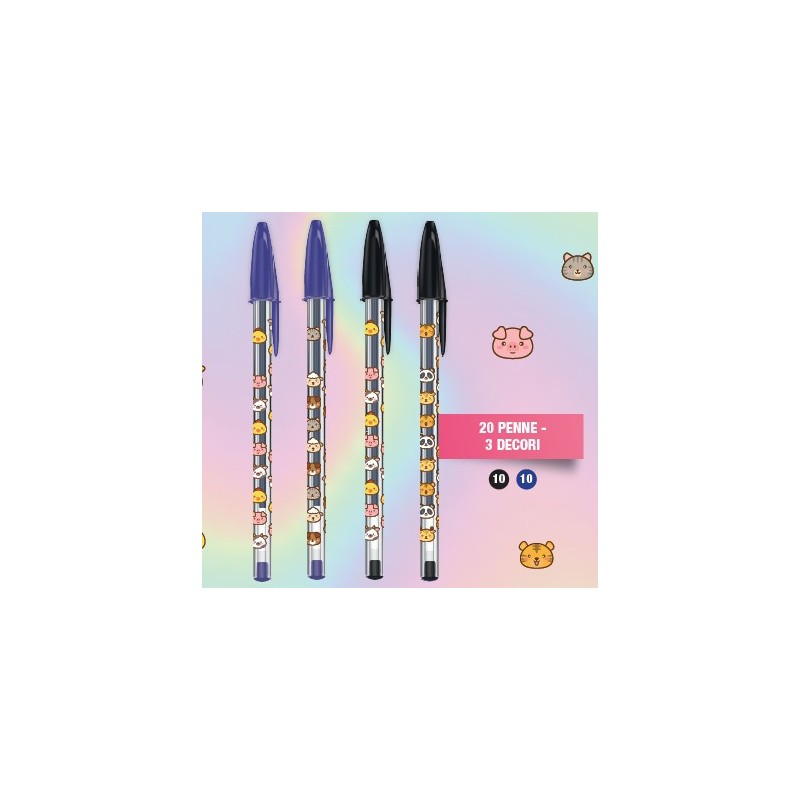 BIRO BIC CRISTAL DECOR -20pz NERO/BLU 529676