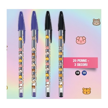 BIRO BIC CRISTAL DECOR -20pz NERO/BLU 529676