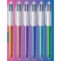 BIC 4 Colours Shine Penna a Sfera Retrattile Confezione da 12 Fusti Metallici Assortiti *