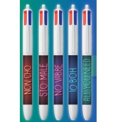 BIC 4 Colours Shine Penna a Sfera Retrattile Confezione da 5 Fusti SLANG Z WEBBOH Assortiti *