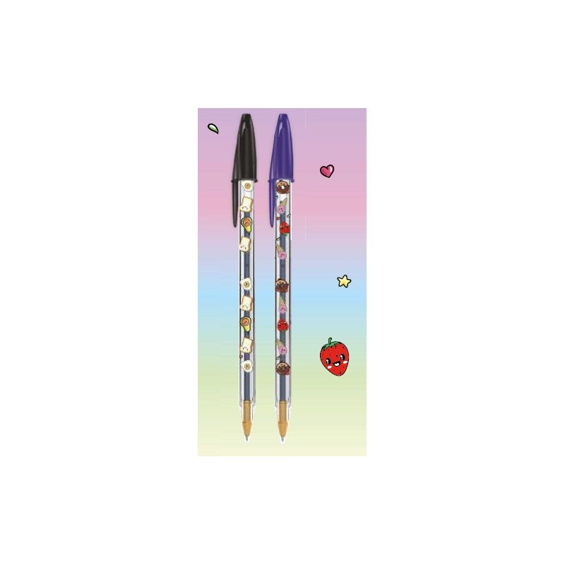 BIRO BIC CRISTAL KAWAII FOOD -20pz NERO/BLU 301997