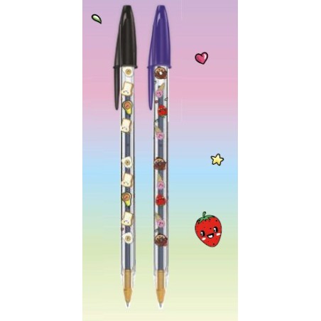 BIRO BIC CRISTAL KAWAII FOOD -20pz NERO/BLU 301997