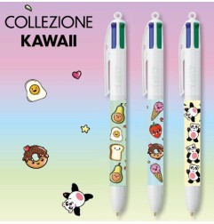 BIC 4 Colours Kawaii Food Penna a sfera 4 colori 1,0 mm 3 pz 301998